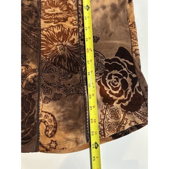 Sami and Jo Corset Top Size XL Brown Fairy Grunge goblincore Velvet Burnout Mesh - Picture 9 of 12